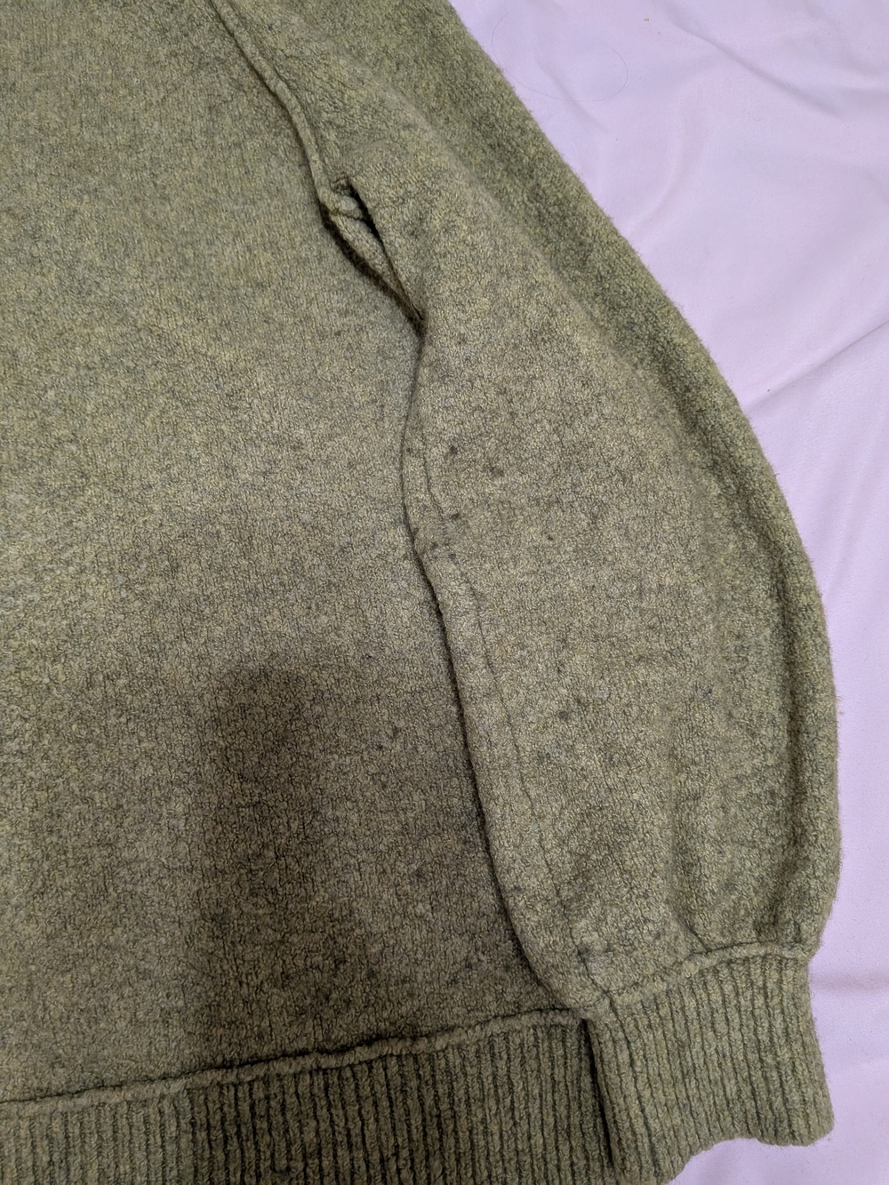 Free People Olive Green Off-the-Shoulder Knit Sweater - Picture 8 of 9